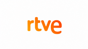 Logo de RTVE, empresa colaboradora en prácticas profesionales del ciclo RPAE de FP Superior UFV.