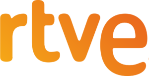 Logo de RTVE, empresa colaboradora en prácticas profesionales del ciclo RPAE de FP Superior UFV.