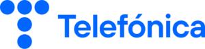 Logo de Telefónica, empresa colaboradora en prácticas profesionales del ciclo RPAE de FP Superior UFV.