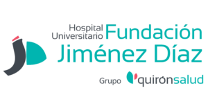 Logo del Hospital Universitario Fundación Jiménez Díaz, empresa colaboradora en prácticas profesionales del ciclo IPDMN de FP Superior UFV.