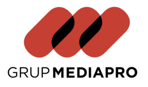 Logo de Grup Mediapro, empresa colaboradora en prácticas profesionales del ciclo RPAE de FP Superior UFV.