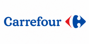 Logo de Carrefour, empresa colaboradora en prácticas profesionales del ciclo MYP de FP Superior UFV.